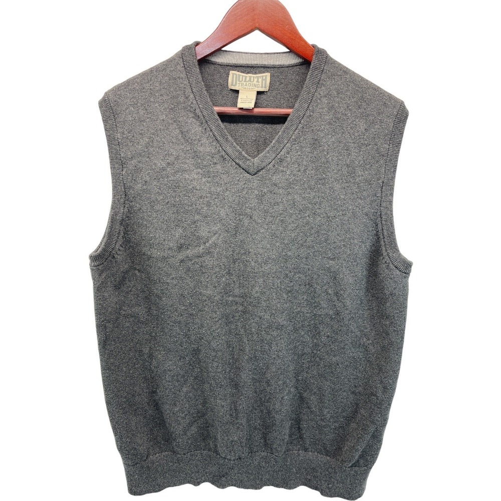 Duluth Trading Co. Mens Large Gray‎ V-Neck Vest